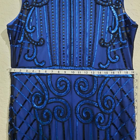 WOMAN'S DRESS VISION FOR INNOVATION BLUE SQUIN DRESS - Picture 8 of 16